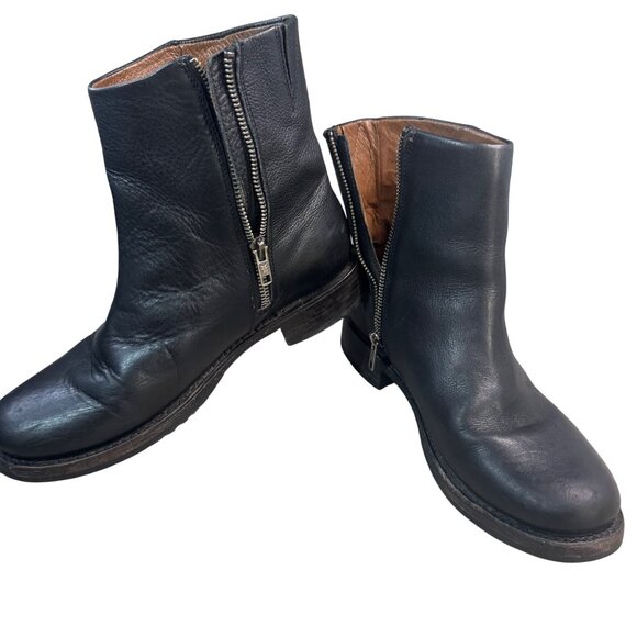 Black Leather Ankle Boots - Picture 2 of 11